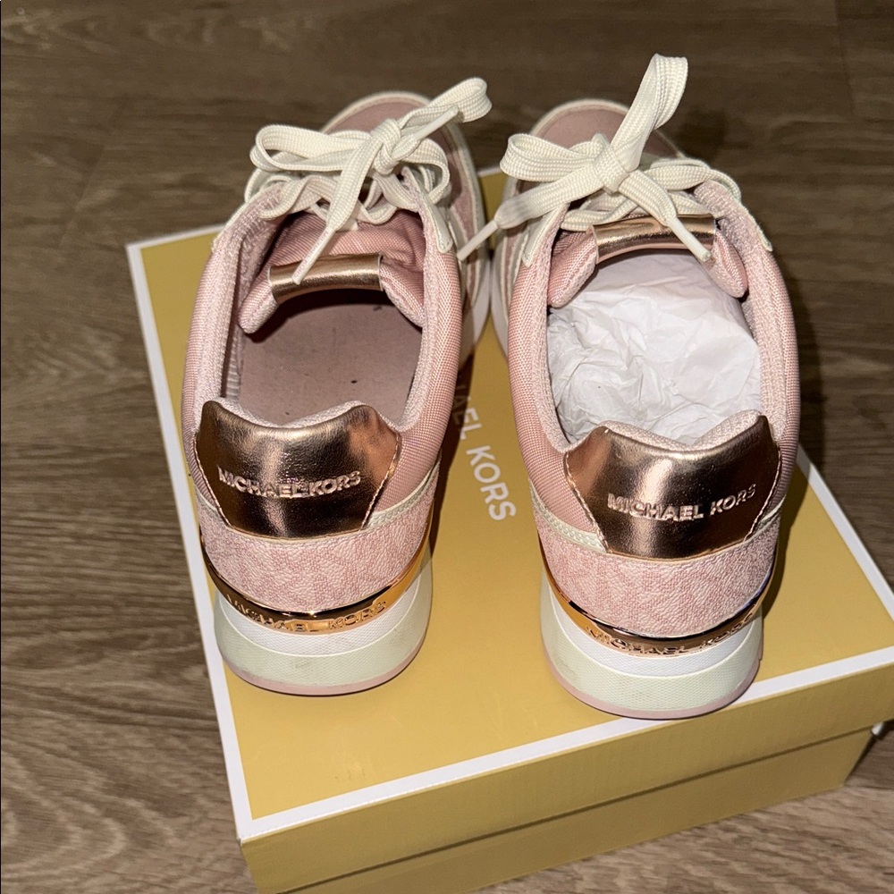 Michael Kors Blush and Cream Women's Sneakers - Picture 3 of 6